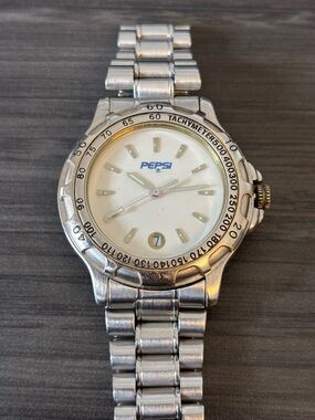 Pepsi logo stainless steel quartz watch